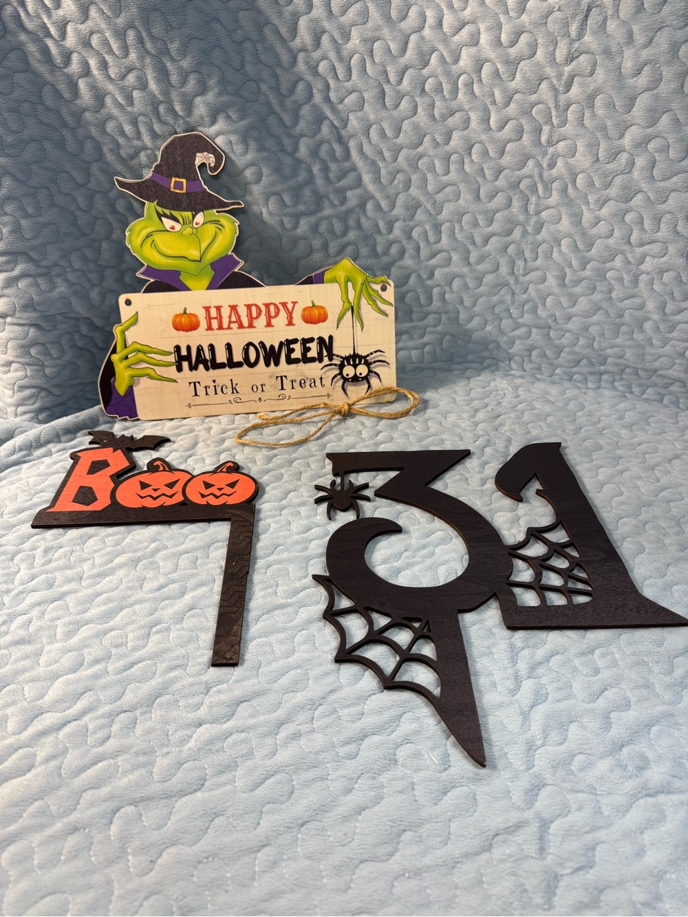 Grinch Halloween Porch Sign and decor- Black and Orange